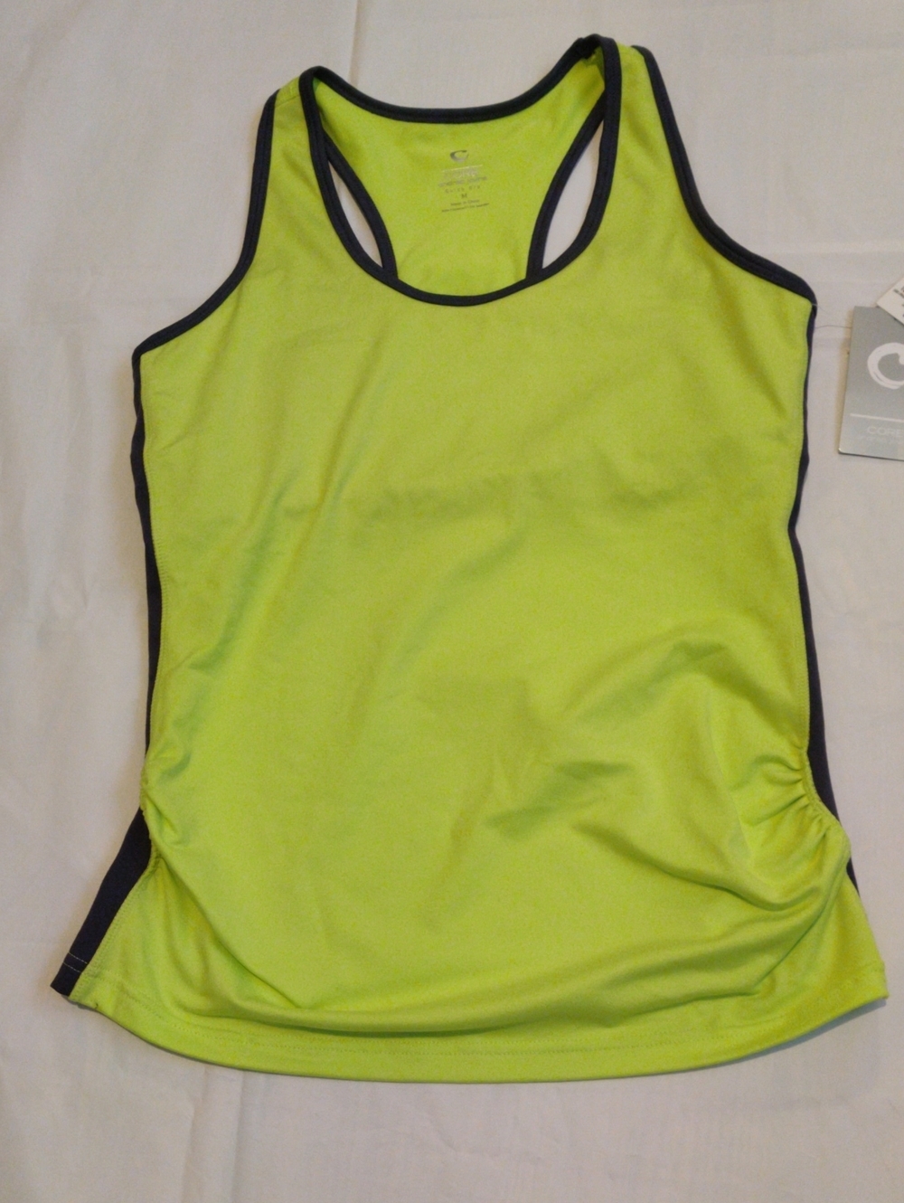 CORE .Neon Lime Racerback Tank with Black Trim